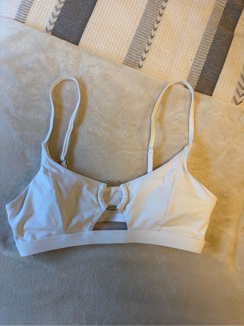 Garage White Ring-Front Bikini Top